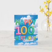 Aufgeblasene Messages Meilensteine 100 - Geburtsta Karte (Gelbe Blume)