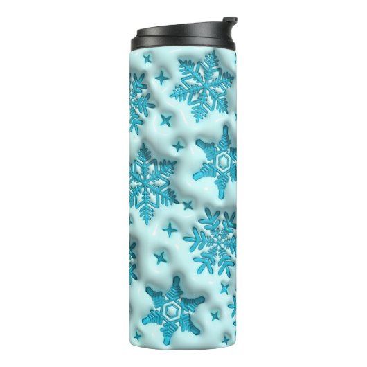 Aufgeblasene Schneeflocken Puffy Tumbler: Sip im W Thermosbecher (Nach links gedreht)