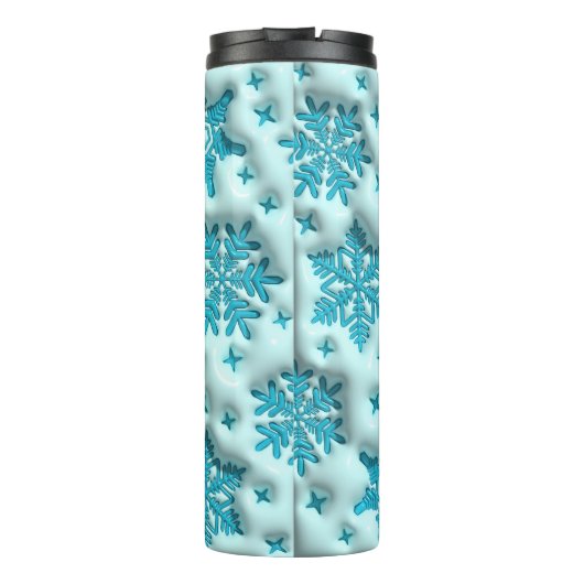 Aufgeblasene Schneeflocken Puffy Tumbler: Sip im W Thermosbecher (Rückseite)