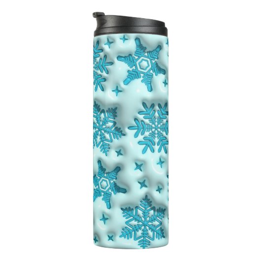 Aufgeblasene Schneeflocken Puffy Tumbler: Sip im W Thermosbecher (Nach rechts gedreht)