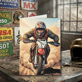 Aufgedreht und bereit zum Motocross-Geburtstag zu  Karte