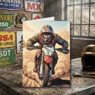 Aufgedreht und bereit zum Motocross-Geburtstag zu  Karte