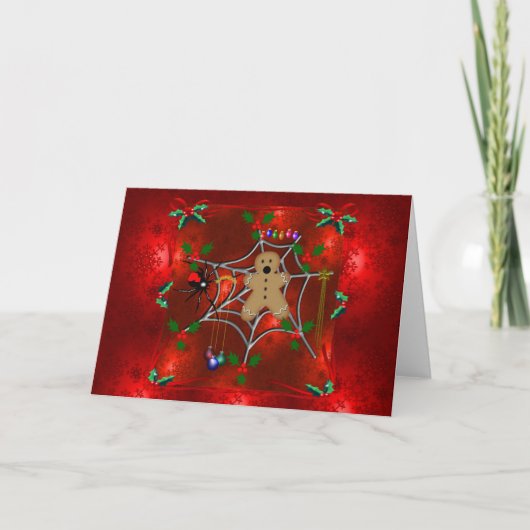 Aufgefangener Lebkuchen Feiertagskarte (Vorderseite)