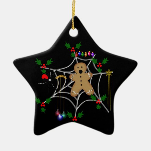 Aufgefangener Lebkuchen Keramik Ornament (Vorne)