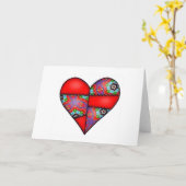 Aufgefülltes gestepptes genähtes Herz-Rot - 01 Karte (Gelbe Blume)