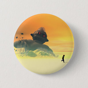 Aufgegebener Roboter-Wiederbelebungs-Knopf Button