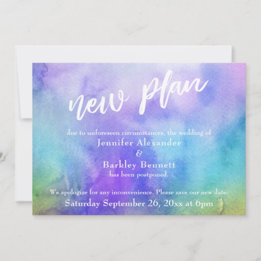 Aufgehängte Hochzeitungs-Watercolor-Wash-Karte "Ne Einladung (Vorderseite)