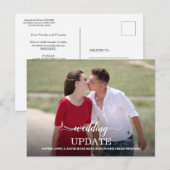 Aufgehängtes Hochzeitsupdate Calligraphy Floral Fo Postkarte (Vorne/Hinten)