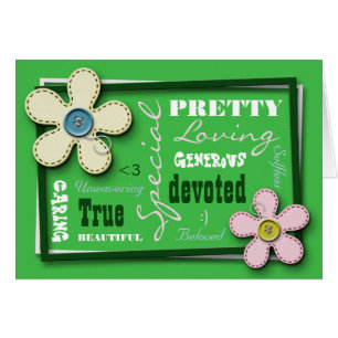 Aufgeheftete Blume Green Liebe & Appreciative Card