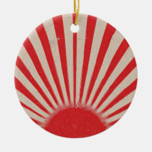 Aufgehende Sonne Hintergrund – Retro Vintage Strah Keramik Ornament