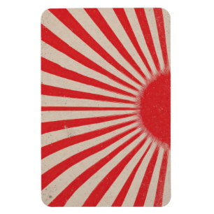 Aufgehende Sonne Hintergrund – Retro Vintage Strah Magnet