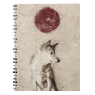 Aufgehende Sonne Shiba Inu Notizbuch Notizblock