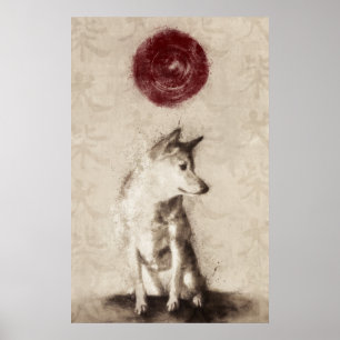 Aufgehende Sonne Shiba Inu Poster