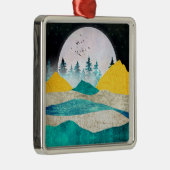 Aufgehende Supermond-Landschaft Ornament Aus Metall (Rechts)