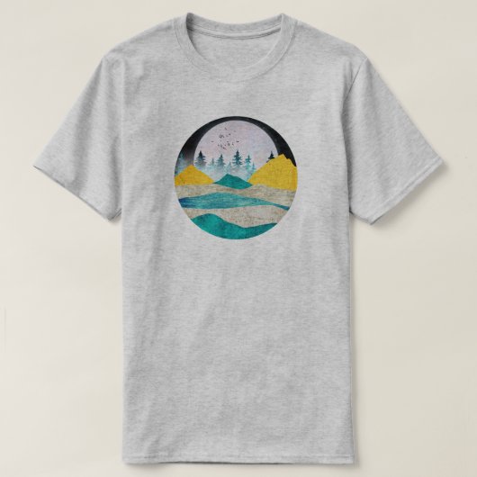 Aufgehende Supermond-Landschaft T-Shirt (Design vorne)
