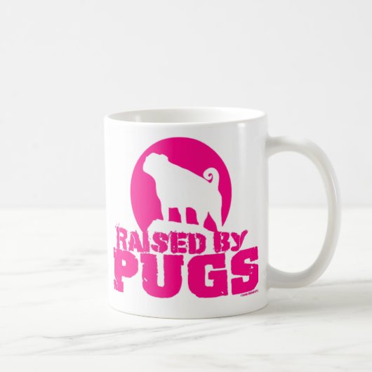 AUFGEHOBEN DURCH MÖPSEN PINK MOPS TASSE (Rechts)