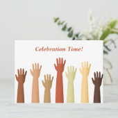 Aufgehobene Hände, Feierlichkeiten! Einladung (Stehend Vorderseite)