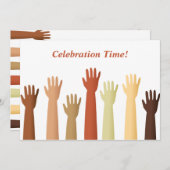 Aufgehobene Hände, Feierlichkeiten! Einladung (Vorne/Hinten)