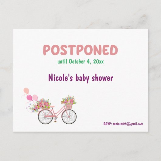 Aufgehobene Kinderdusche mit Umschulung Datum UAWG Ankündigungspostkarte (Vorderseite)