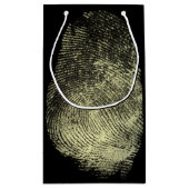 Aufgehobener Schleifen-Fingerabdruck Kleine Geschenktüte (Rückseite)