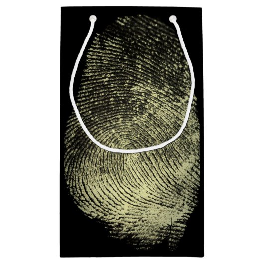 Aufgehobener Schleifen-Fingerabdruck Kleine Geschenktüte (Rückseite)