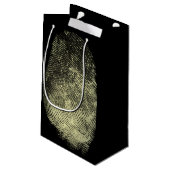 Aufgehobener Schleifen-Fingerabdruck Kleine Geschenktüte (Rückseite Schrägansicht)