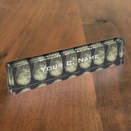 Aufgehobener Schleifen-Fingerabdruck Namensplakette (Seite)