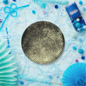 Aufgehobener Schleifen-Fingerabdruck Pappteller (Party)