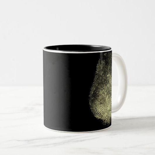 Aufgehobener Schleifen-Fingerabdruck Zweifarbige Tasse (VorderseiteRechts)