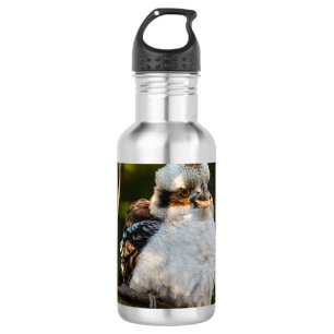 Aufgeplusterter Lachender Kookaburra Edelstahlflasche