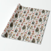 Aufgeputzte Mäuse und Christbaumkugeln Geschenkpapier (Ungerollt)