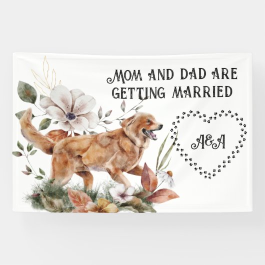 Aufgeregt Labrador Retriever Folge Me Wedding Sign Banner (Horizontal)