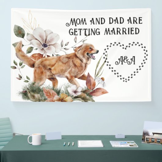 Aufgeregt Labrador Retriever Folge Me Wedding Sign Banner (Messe)