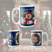 Aufgeregt Snowman Weihnachten Anpassbar Kaffeetasse