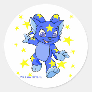 Aufgeregt Starry Acara mit Sternenstaub Runder Aufkleber