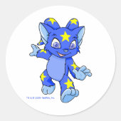 Aufgeregt Starry Acara Runder Aufkleber (Vorderseite)