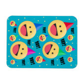 Aufgeregt YAY Emojis in Party Hats Holiday Pos Magnet (Horizontal)