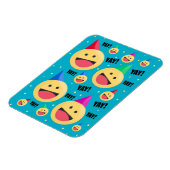 Aufgeregt YAY Emojis in Party Hats Holiday Pos Magnet (Linke Seite)