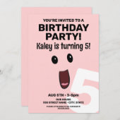 Aufgeregt zum Geburtstag Einladung (Vorne/Hinten)