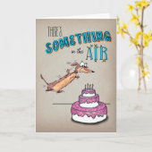 Aufgeregte Dackel zum Geburtstag Karte (Gelbe Blume)