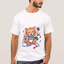 Aufgeregte Kawaii-Gingerkatze-Birthday-Feier✨🎉 T-Shirt