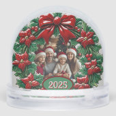 Aufgeregte Weihnachtsmaus individuell anpassbar Schneekugeln (Rückseite)