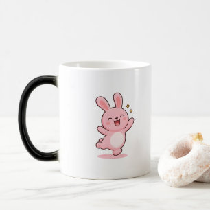 Aufgeregter Hase Minimal Kawaii Stil Verwandlungstasse