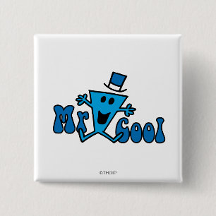 Aufgeregter Herr Cool springt vor Freude Button