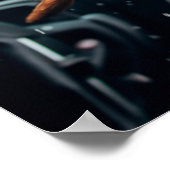 Aufgeregter Hund auf Rainy Car Ride Art Print Poster (Ecke)