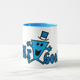 Aufgeregter Mr. Cool springt vor Freude Tasse