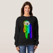 Aufgeregter Regenbogenfaultier Sweatshirt (Vorne ganz)