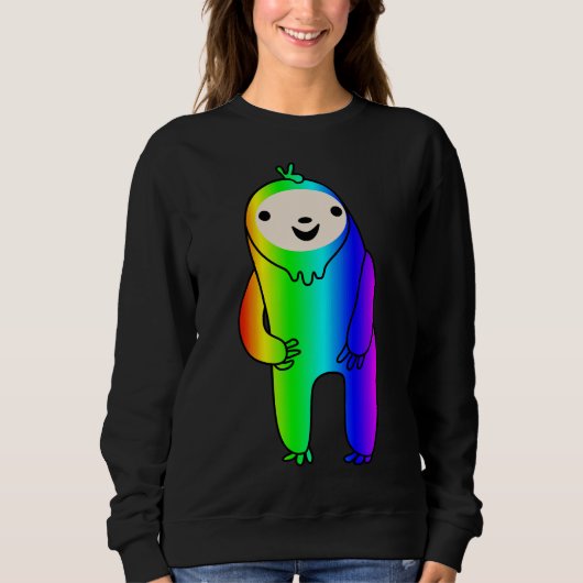 Aufgeregter Regenbogenfaultier Sweatshirt (Vorderseite)