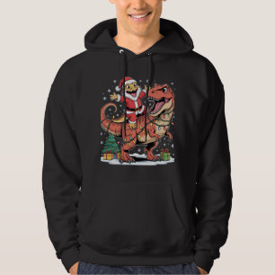 Aufgeregter Santa-Echse an Weihnachten-Dino Hoodie