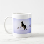 Aufgeregter Schlittenhund Kaffeetasse (Links)